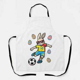 Tablier Lapin de Pâques Coup de Pied de Football pour Garç