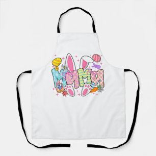 Tablier Lapin de Pâques Maman Oreilles Coquette Nœud Lapin