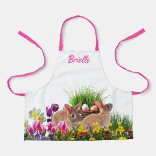 Tablier Lapin de Pâques personnalisé pour enfants dans le