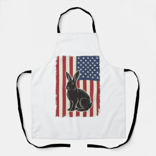 Tablier Lapin Patriotique Drapeau Américain Gravure Vintag