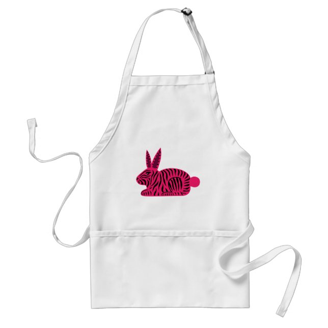 Tablier Lapin rose Zebra (Devant)