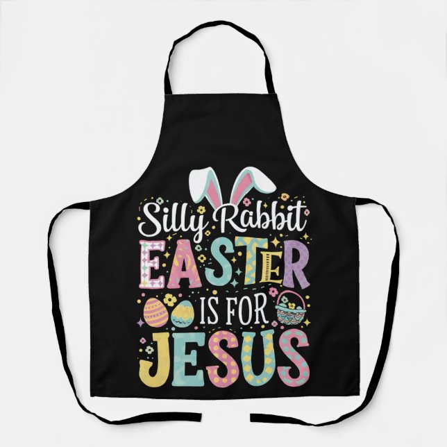Tablier Lapin Silencieux Pâques Est Pour Jésus Mignonne La (Recto)