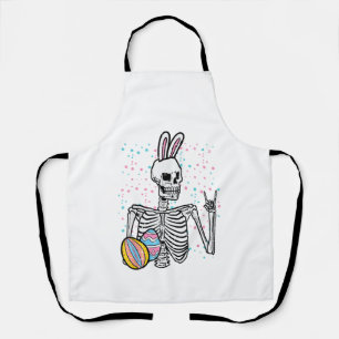 Tablier Lapin squelette de Pâques Rock Hand Rocker Garçons