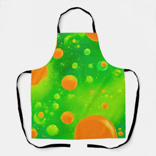 Tablier L'art Abstrait de la bulle orange et verte