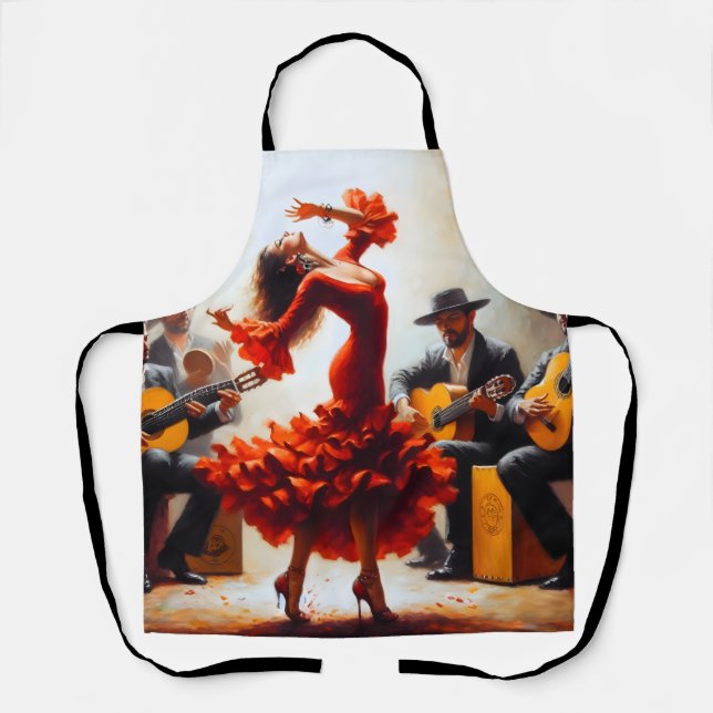 Tablier Latina Flamenco espagnol mexicain (Recto)