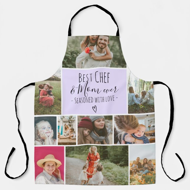 Tablier Lavender Meilleur chef et maman jamais photo colla (Recto)