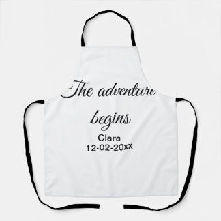 Tablier L'aventure commence ajouter nom date année lieu