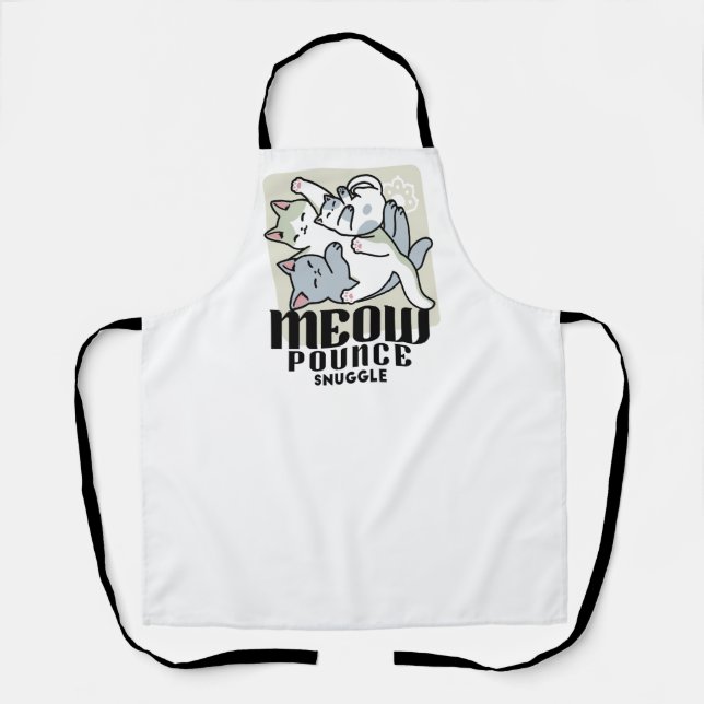 Tablier Laze Furr Days - Cute Lazy Cats Design (Recto)