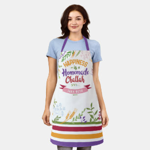 Tablier Le bonheur est fait maison Challah Floral & Stripe