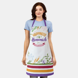 Tablier Le bonheur est fait maison Floral & Stripes Apron