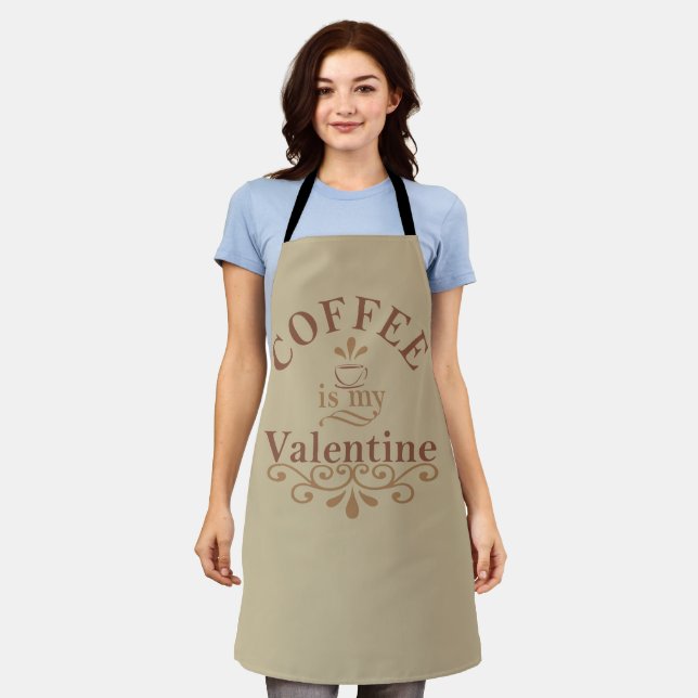 Tablier Le café est ma valentine drôle (Porté)