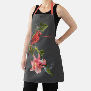 Tablier Le cardinal et le colibri rose Lily et Ivy