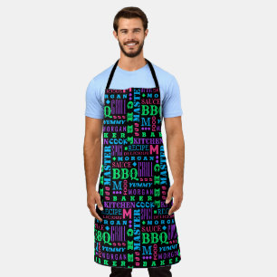 Tablier Le Chef Motif Black And Neon Cook Personnalisé