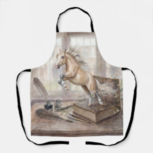 Tablier Le cheval savant bondissant d'un livre