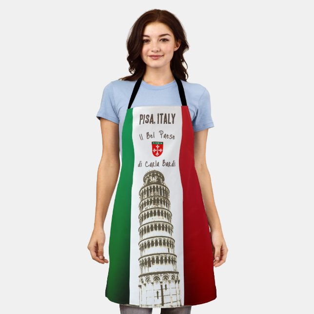 Tablier Le Drapeau Italien et la Tour de Pise (Porté)