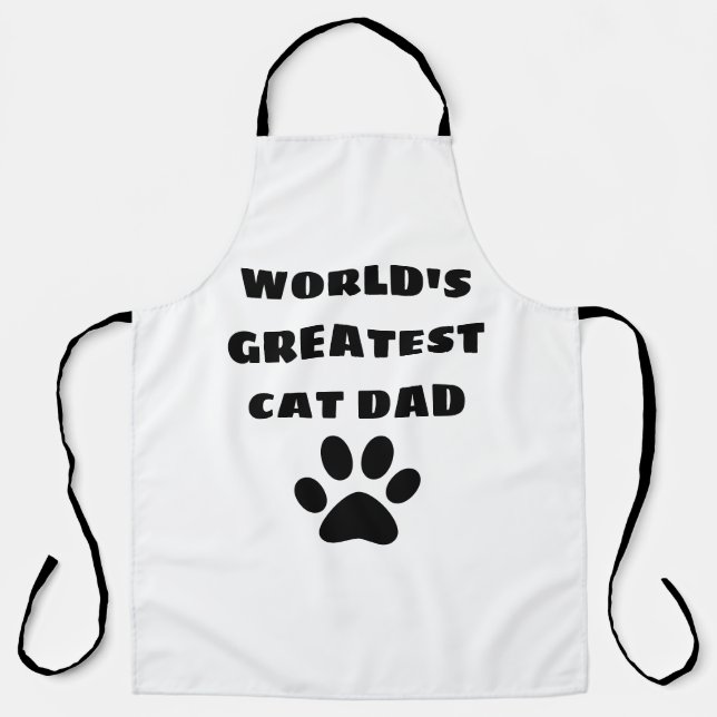 Tablier Le plus grand chat papa du monde texte personnalis (Recto)