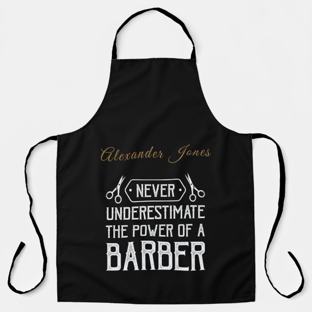 Tablier Le pouvoir d'un barbier personnalise (Recto)