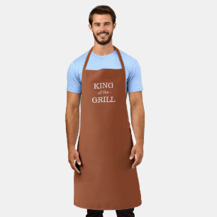 Tablier Le Roi du Grill terracotta blanc coutume barbecue
