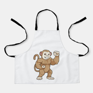 Tablier Le singe comme culturiste au Bodybuilding