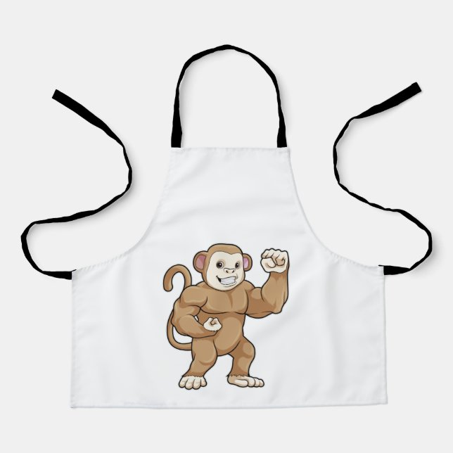 Tablier Le singe comme culturiste au Bodybuilding (Recto)