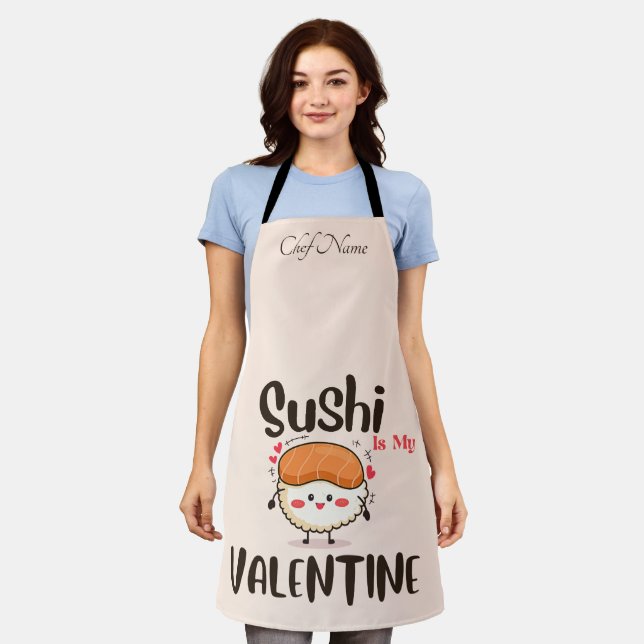 Tablier Le Sushi Est Ma Saint Valentin (Porté)