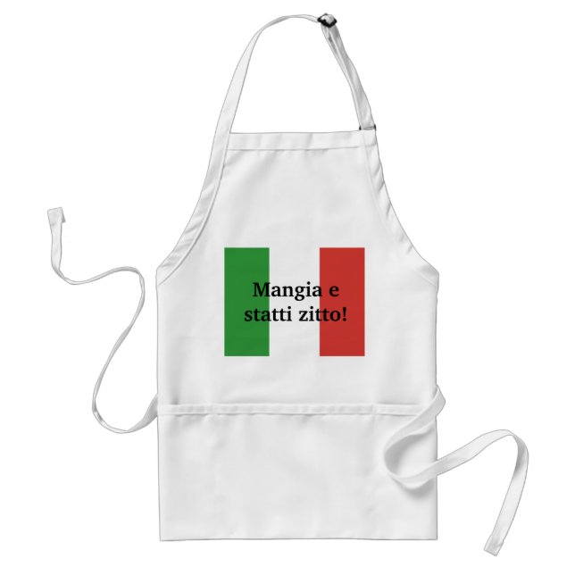 Tablier Le zitto de statti de Mangia e - fermé et mangent (Devant)