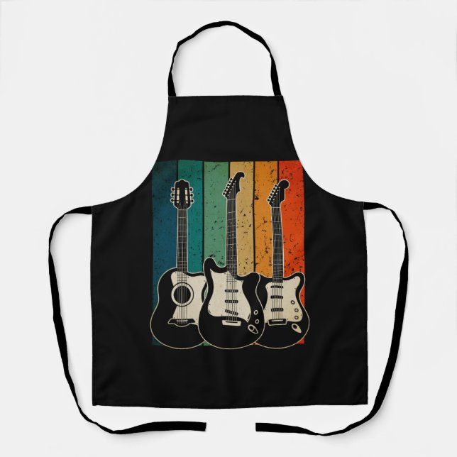 Tablier Lecteur de guitare électrique rétro Musicien Guita (Recto)