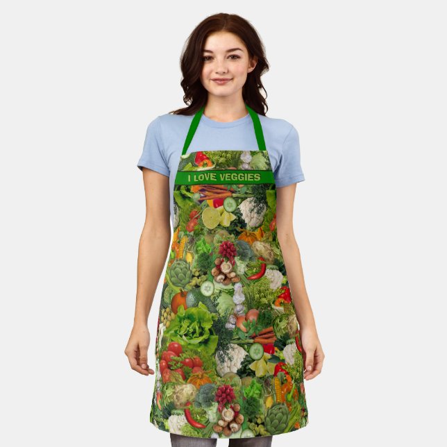 Tablier Légume Apron avec votre texte (Porté)