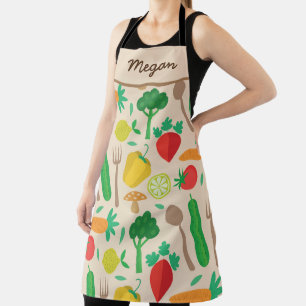 Tablier Légumes brocolis carottes poivre citron Personnali