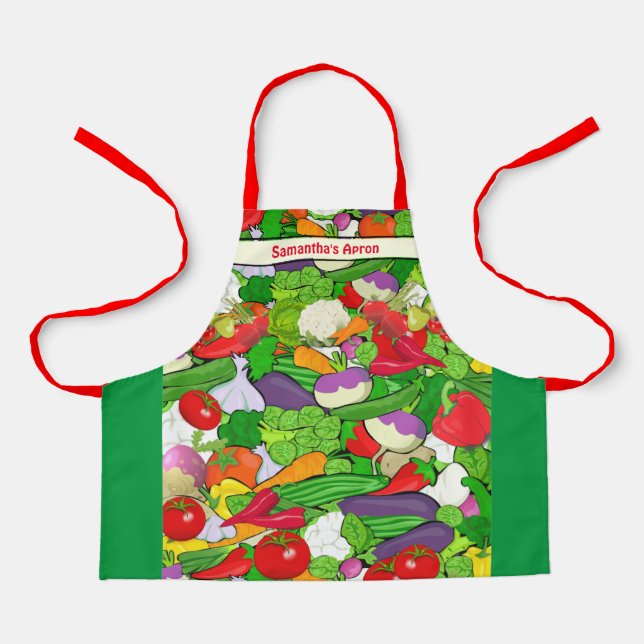 Tablier Légumes colorés personnalisés Enfants (Recto)