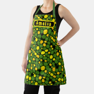 Tablier Légumes personnalisés abstraits motif maïs pois