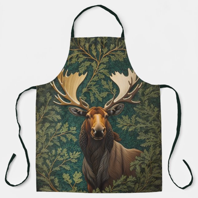 Tablier L'Élégant Moose William Morris Inspiré (Recto)