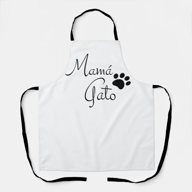 Tablier L'Empreinte de patte de Mama Gato espagnol dit : (Recto)