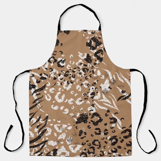 Tablier Léopard moderne : motif de nature sauvage. (Recto)