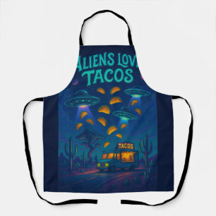 Tablier Les aliens adorent les tacos