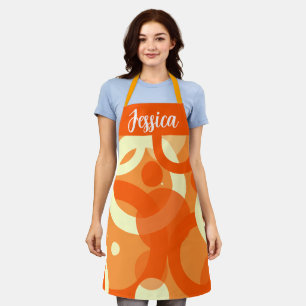 Tablier les années 70 spiral orange esthétique