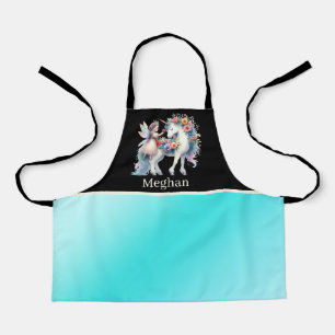 Tablier Les enfants mignons unicorn fairy ajouter nom