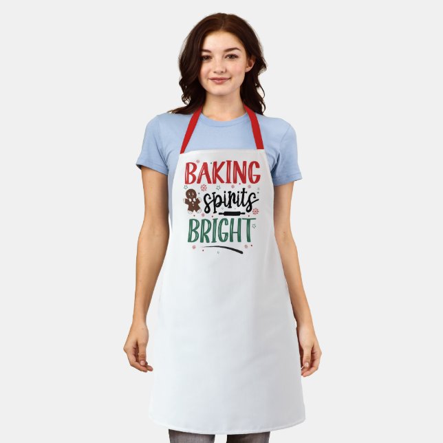 Tablier Les esprits de la pâtisserie de Noël illuminent (Porté)