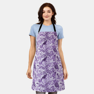 Tablier Les faisans dans le Jardin Violet Français