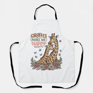 Tablier Les girafes me rendent heureux, design de chemise