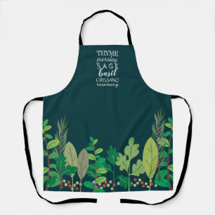 Tablier Les herbes de cuisine verte personnalisées fourr