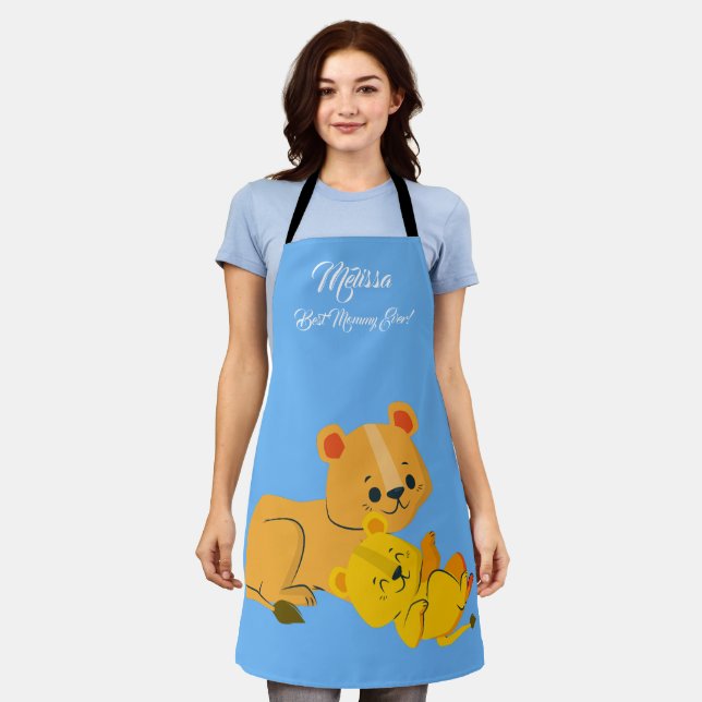 Tablier Les Lions mignons de la Fête des Mères. (Porté)