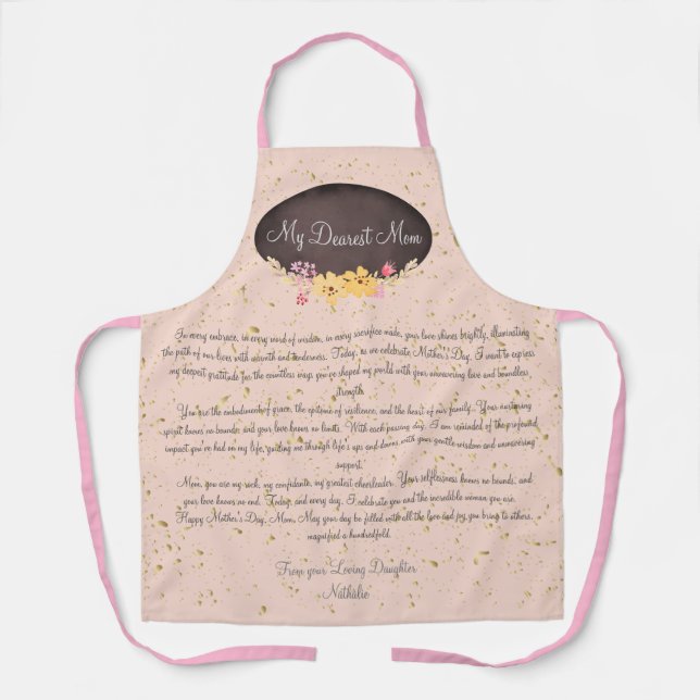 Tablier Les mots d'amour de maman à maman (Recto)