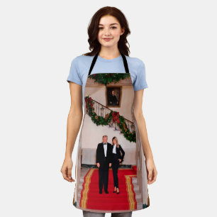 Tablier Les pas de Noël Président Donald Trump & Melania