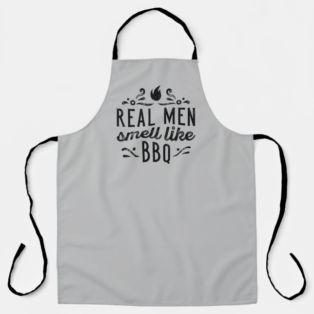 Tablier Les vrais hommes sentent comme le barbecue (Recto)