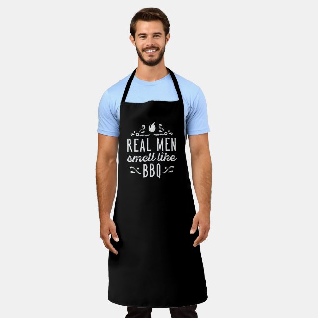 Tablier Les vrais hommes sentent comme le barbecue (Porté)