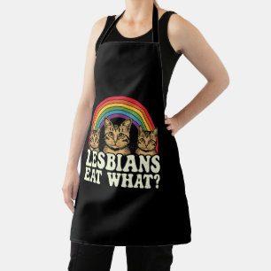 Tablier Lesbiennes mangent quoi Meme vintage de la fierté 