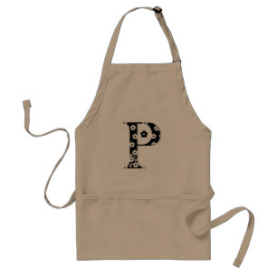 Tablier lettre à motifs floraux P