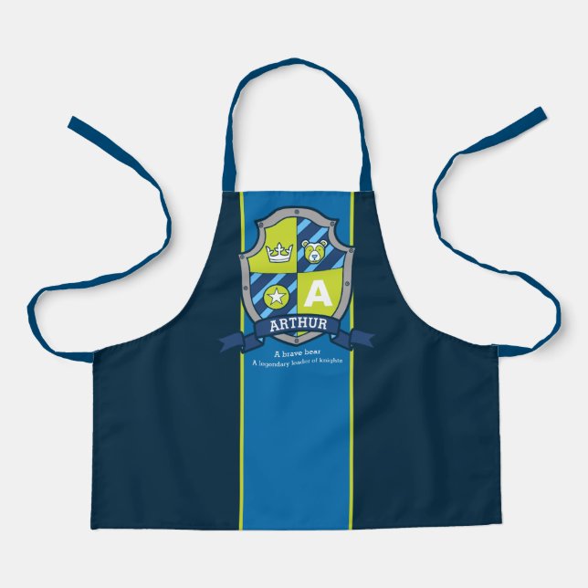 Tablier Lettre A Nom Arthur signifiant blason (Recto)