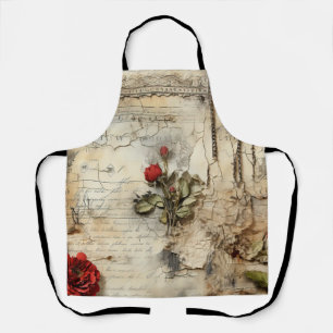 Tablier Lettre d'amour antique Calligraphie Florale